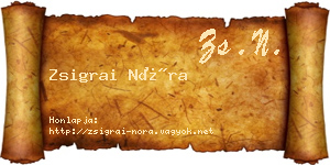 Zsigrai Nóra névjegykártya