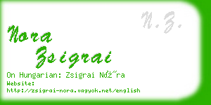nora zsigrai business card